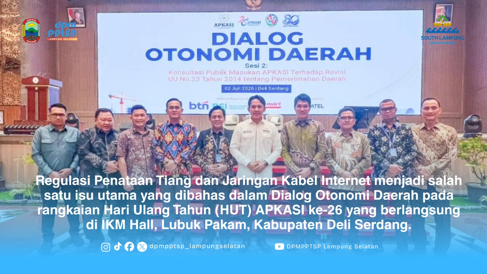 Regulasi Penataan Tiang dan Kabel Internet Jadi Sorotan Dialog Otonomi Daerah APKASI 2026